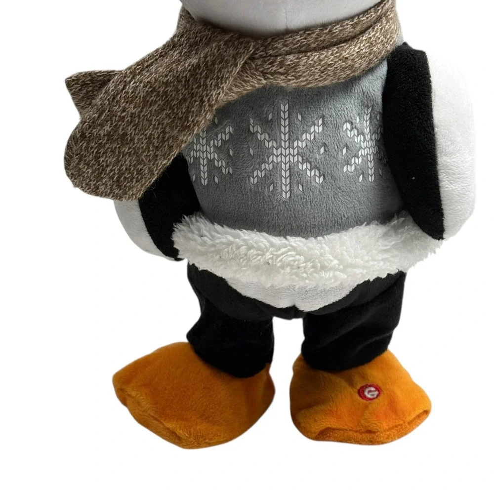Gemmy Shuffler Animated Christmas Penguin Sings Honey I'm Good Dances SEE VIDEO